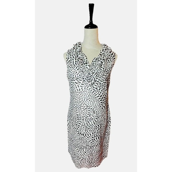 kate spade new york Dresses & Skirts - Kate Spade NY Med Abstract Animal‎ Spot Print Sleeveless Ruffle Neck Lined Dress